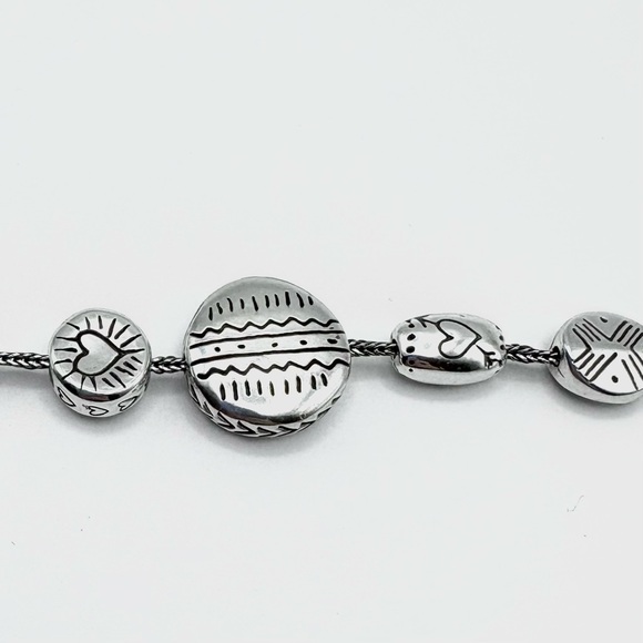 Brighton Stars, Hearts, and Chevron Patterned Silver-Plated Beaded Bracelet - Picture 5 of 8